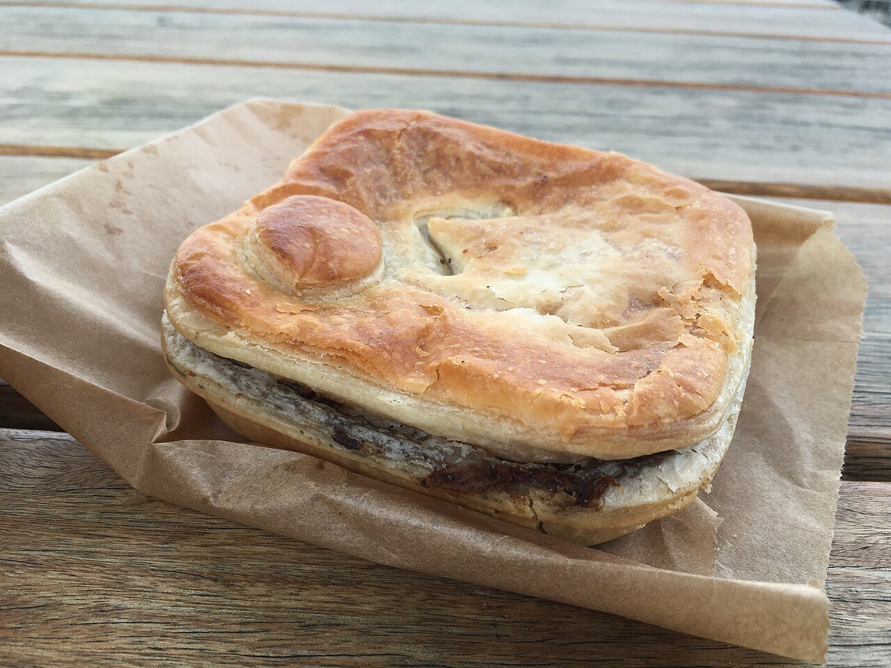 A classic Australian meat pie from a bakery in Milang, South Australia