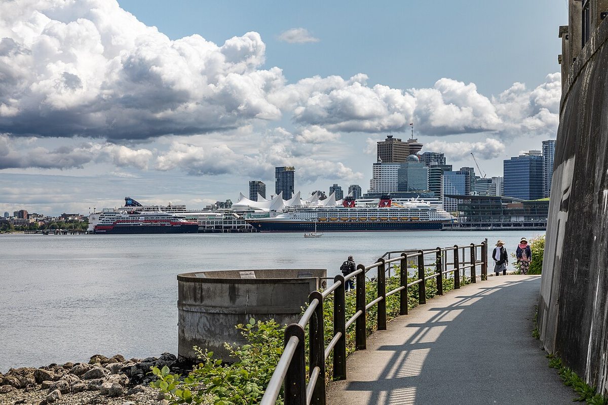 The seawall path along Stanley Park’s waterfront in Vancouver, British Columbia, Canada